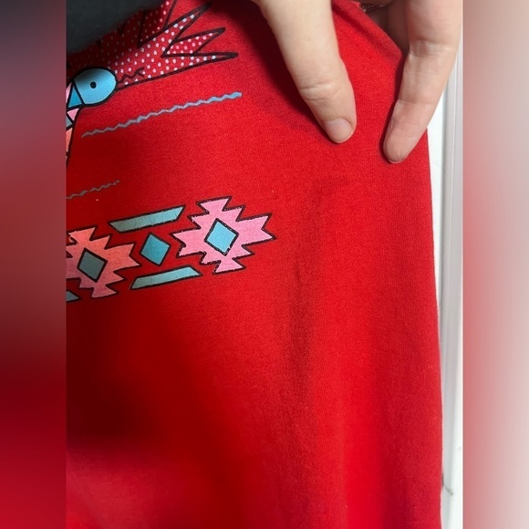 VNTG Single Stitch Cactus Southwest Print Sleep Shirt - Picture 5 of 6